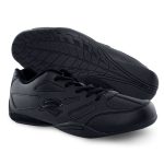 Black Zephz Zenith Cheerleading Shoes, side view and sole