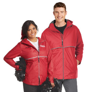 Male and Female models posing in Charles River New Englander Jackets, front