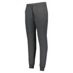 women's carbon heather holloway 60/40 fleece jogger pant, front left three-quarters view