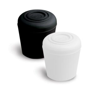 black and white crutch tip flag pole caps