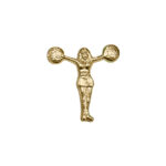 gold cheerleader award pin