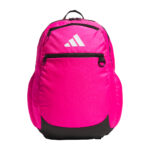 Team Shock Pink adidas Striker 3 backpack, front view