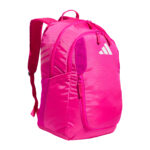 Team Shock Pink adidas Stadium 4 backpack, front right three-quarters