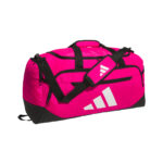 Team Shock Pink adidas Medium Defender 5 duffel bag, front view