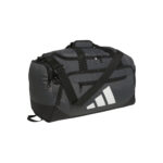 Team Dark Grey adidas Small Defender 5 duffel bag, front view