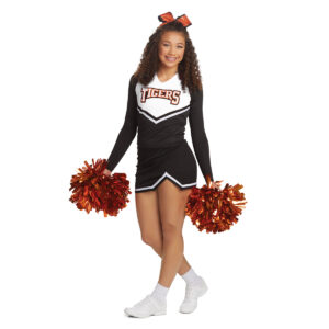 cheerleader wearing Augusta Pride Cheer Shell, front 3/4 view