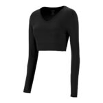 black augusta v-neck liner, front three-quarters view