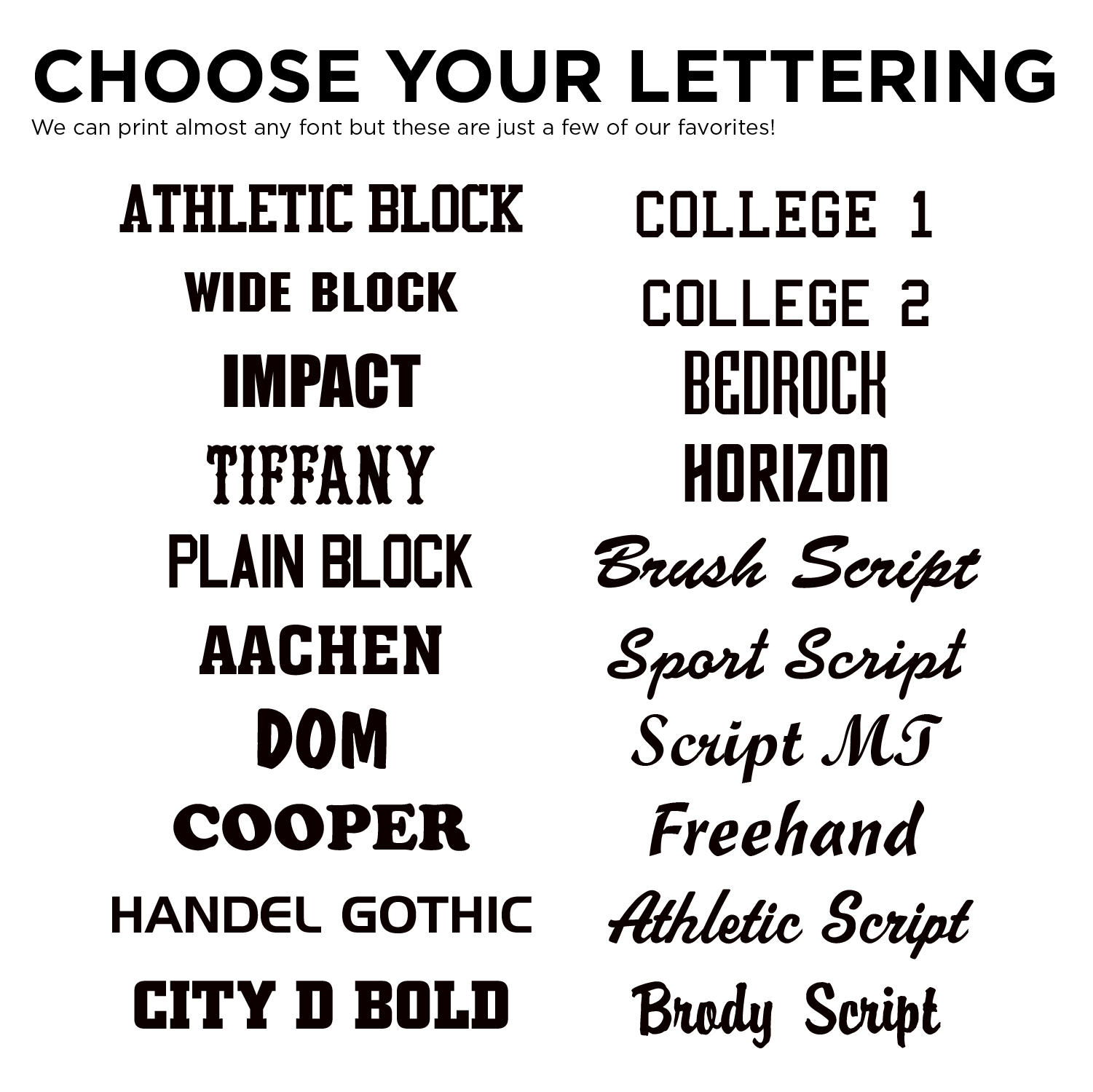 font styles for cheerleading-tearaway-banners, for assistance contact our sales team