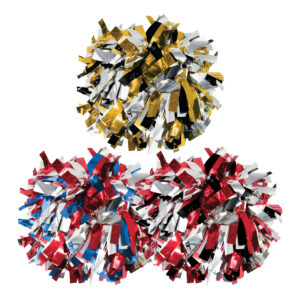 color selection of 6" Three-Color Metallic Cheerleading Show Pom Poms
