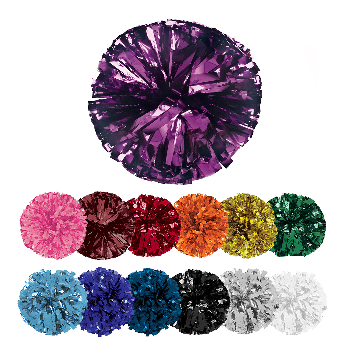 6" Solid Metallic Show Pom