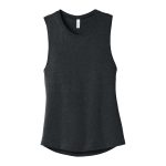 Dark Grey Bella + Canvas Jersey Racerback Tank, Front View
