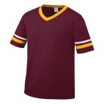 maroon/light gold/white Augusta Sleeve Stripe Jersey