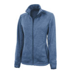Women's Blue Charles River Heathered Fleece Jacket, Front View