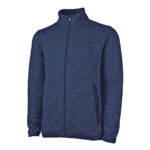 Men's Navy Charles River Heathered Fleece Jacket, Front View