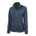 Women's Navy Charles River Heathered Fleece Jacket, Front View