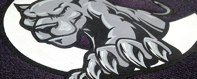 emb heat pressed vinyl transfer logo example